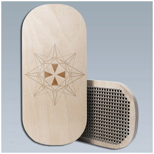 фото Доска с гвоздями садху для йоги овал геометрия узор - 1715 светлая goodwood