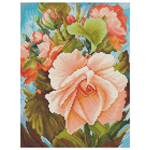 фото Набор роза вышивка крестом 25х31 белоснежка 6019-14