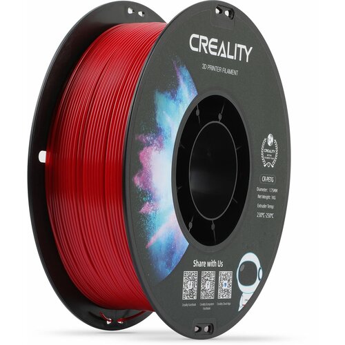Пластик Creality CR PETG 1.75mm 3D Printing Filament 1kg красный enotepad petg filament 1 75mm petg white gift diy printing with fast shipment 100% no bubble 0 02mm with vacuum packaging