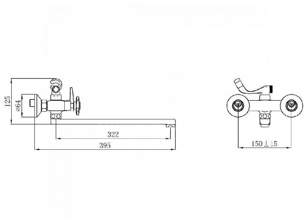 Смеситель для ванны ТМ РМС SL115-140E - фотография № 4