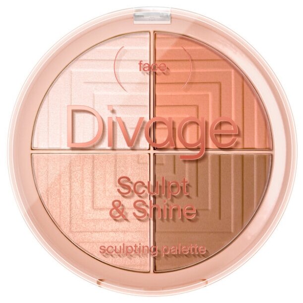 Палетка для лица скульптурирующая Divage Sculpt & Shine 12 г