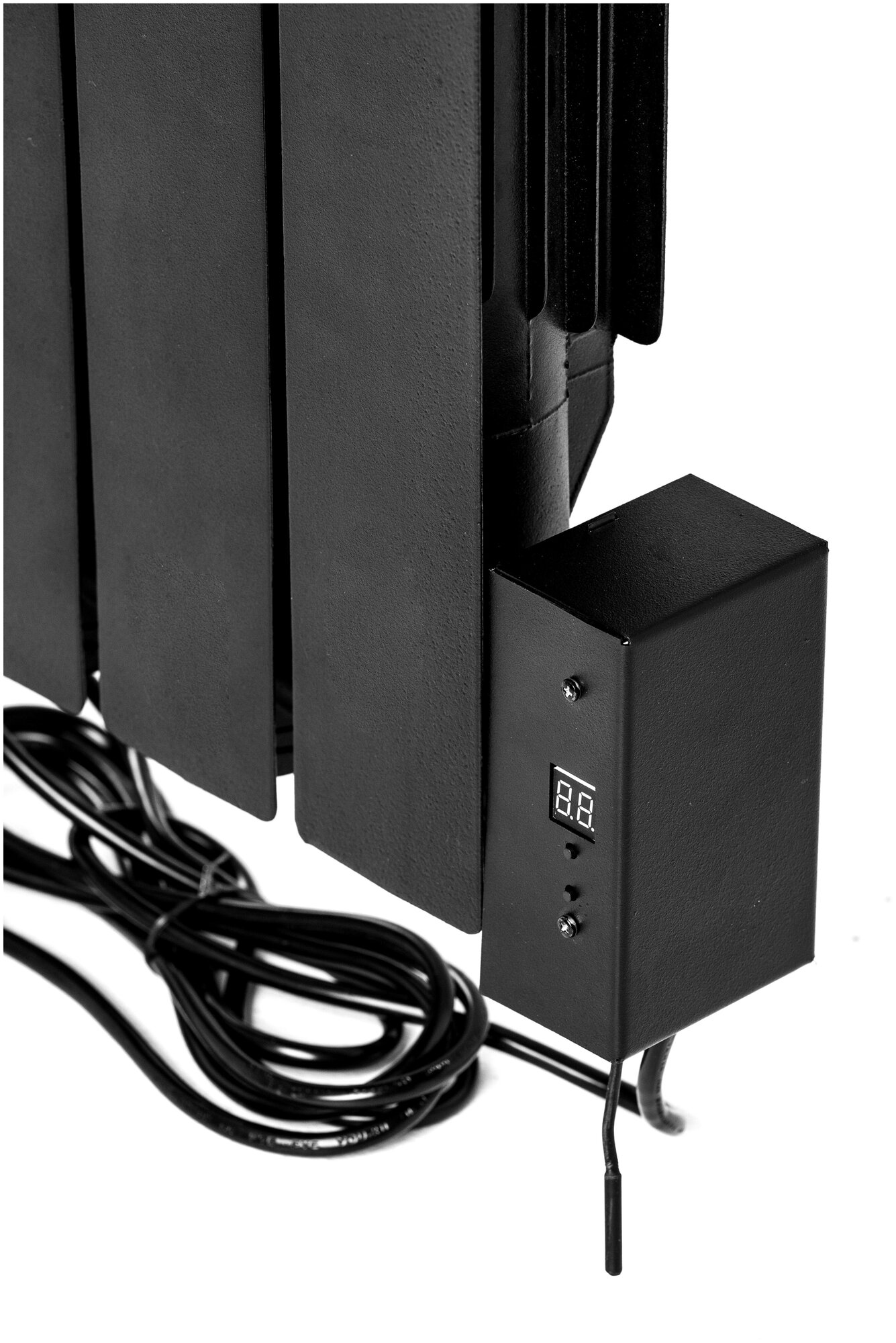 Радиатор отопления электрический настенный Normand 4 с электронным терморегулятором (черный) - фотография № 3