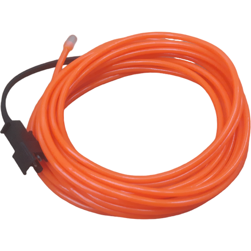 Led гибкий неон узкий (EL провод) 2,3 мм, оранжевый, 5 метров, с разъемом для подключения