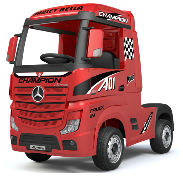 Электромобиль Harleybella Фура Mercedes-Benz Actros 4WD (HL358) (Красный глянец / Полный привод 4x4 (4 мотора))