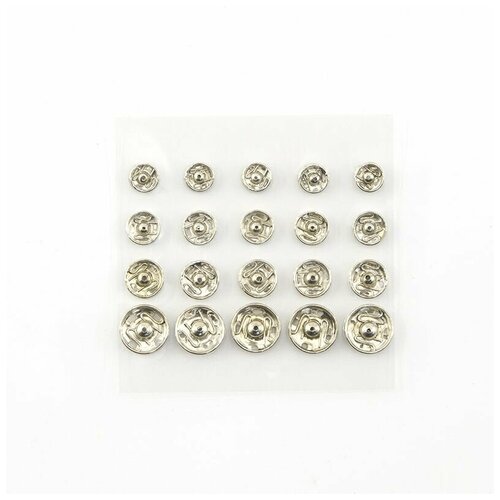 hemline кнопки пришивные металлические 420 13 никель 13 мм 6 шт Кнопки пришивные, металлические 6 мм, 7 мм, 9 мм и 11 мм никель HEMLINE 420.99/G002