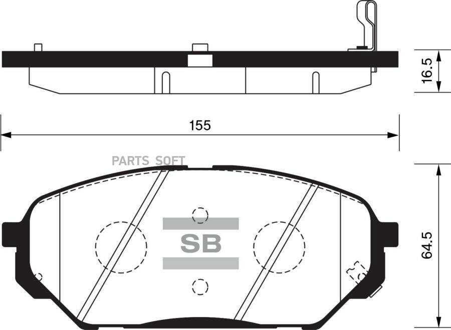 SP1203SNS_[581013JA00] ! колодки дисковые п.\ Hyundai ix55/Veracrus 3.8/3.0D/TD 07> SANGSIN BRAKE / арт. SP1203 - (1 шт)