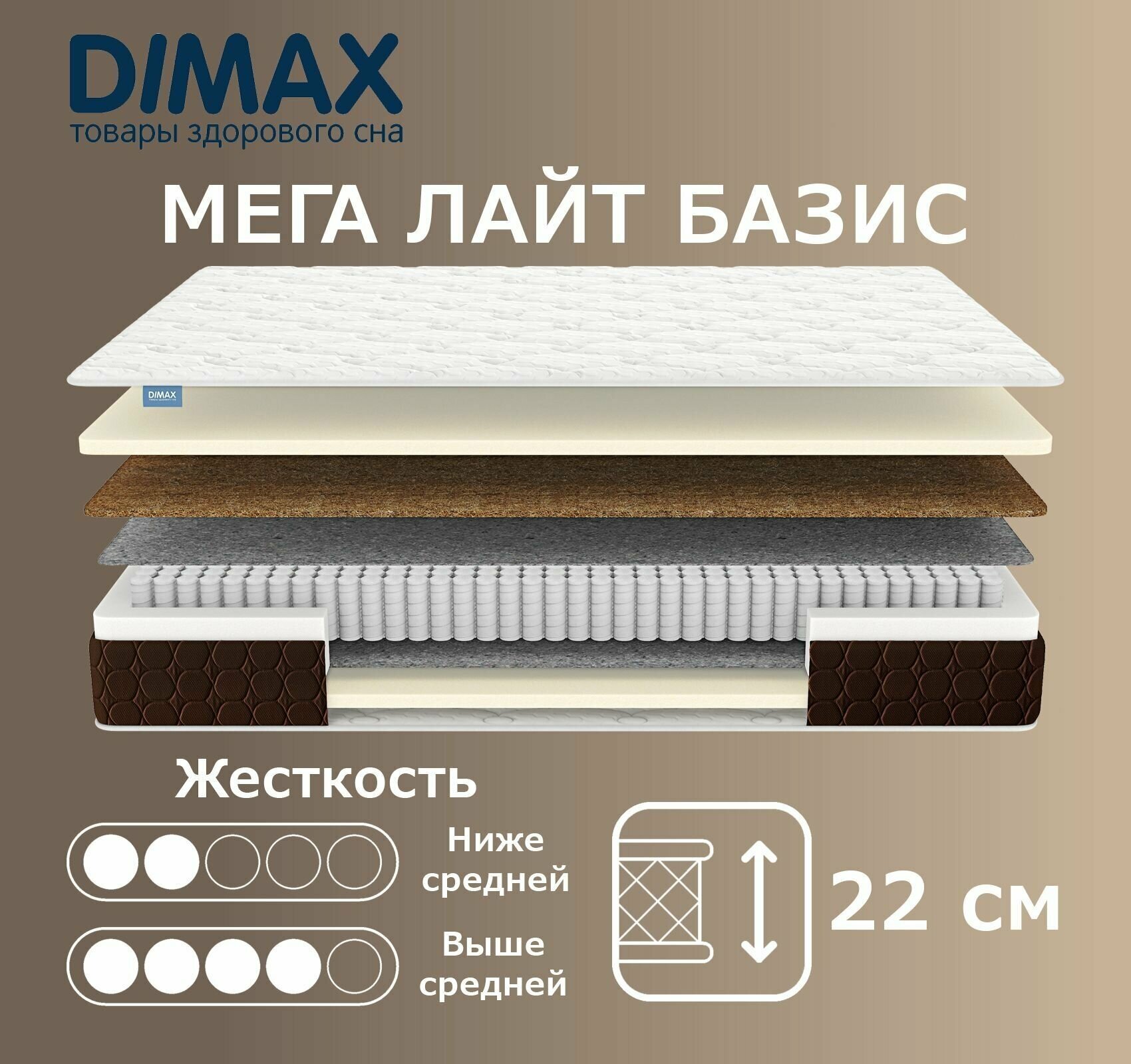 Матрас Dimax Мега Лайт Базис 80х200 см