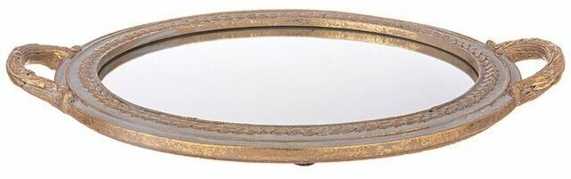 фото Поднос декоративный, с ручками / стеклянный / Lefard, 36х3х25,5 см