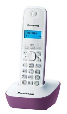 Радиотелефон Panasonic KX-TG1611RUF, фиолетовый и белый