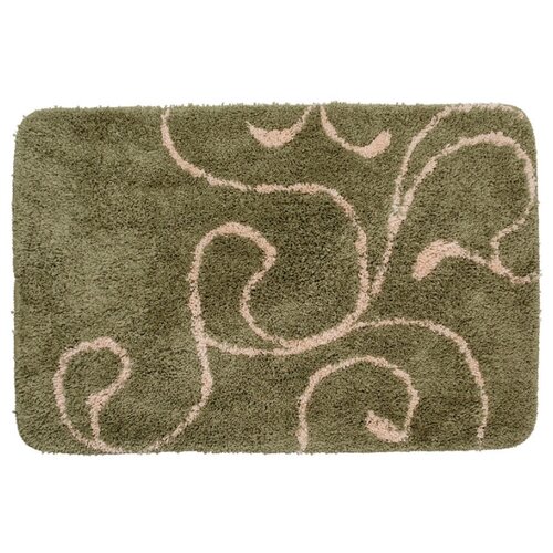 фото Коврик для ванной комнаты, 60*90 см, микрофибра, flower lace, green, iddis, 412m690i12