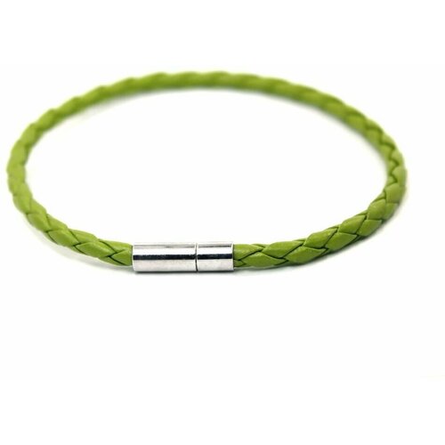 Плетеный браслет Handinsilver ( Посеребриручку ) Браслет плетеный кожаный с магнитной застежкой, 1 шт., размер 20 см, зеленый браслет многослойный плетеный с магнитной застежкой