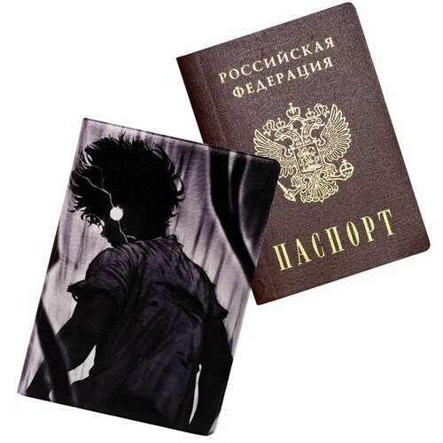 фото Обложка чехол на паспорт моб психо (mob psycho 100) keks