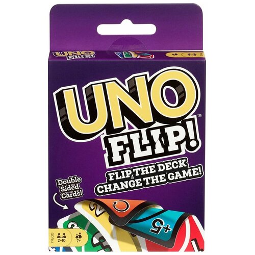 Карточная игра UNO FLIP (УНО флип), 112 карт. Настольная игра для семейной компании детей и взрослых