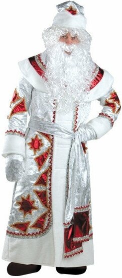 Костюм Дед Мороз серебряно-красный (161), размер 56, цвет мультиколор, бренд Батик