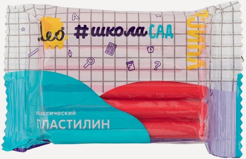 Изображение товара Лео ШколаСад Пластилин классический, группа 2, LMC-50, 50 г, красный/red, в пакете