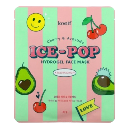 Koelf Маска гидрогелевая с вишней и авокадо – Cherry&avocado hydrogel face mask, 30г koelf гидрогелевая маска для лица ice pop с вишней и авокадо 5 шт 30 г