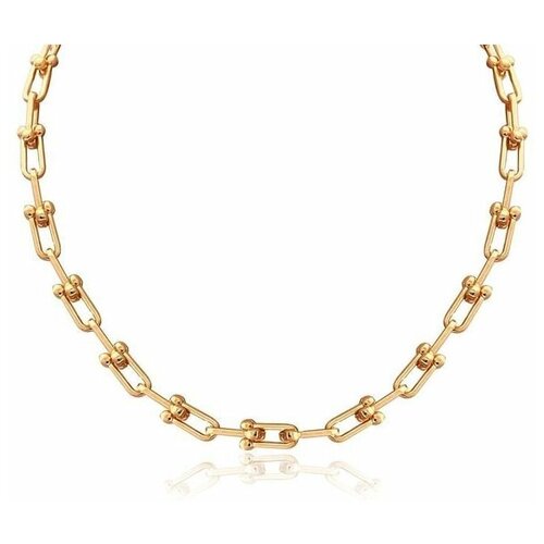 Колье, длина 34 см, золотой, желтый