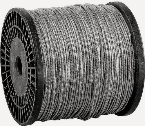 Изображение товара Трос Зубр стальной, оцинкованный, DIN 3055, в оплетке ПВХ, d=1/2 мм, L=200 м, Профессионал 4-304120-01-02