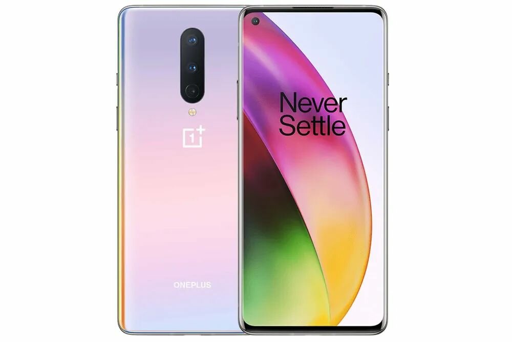OnePlus Смартфон OnePlus 8 поддержка Google,12/256 ГБ, Серебряный