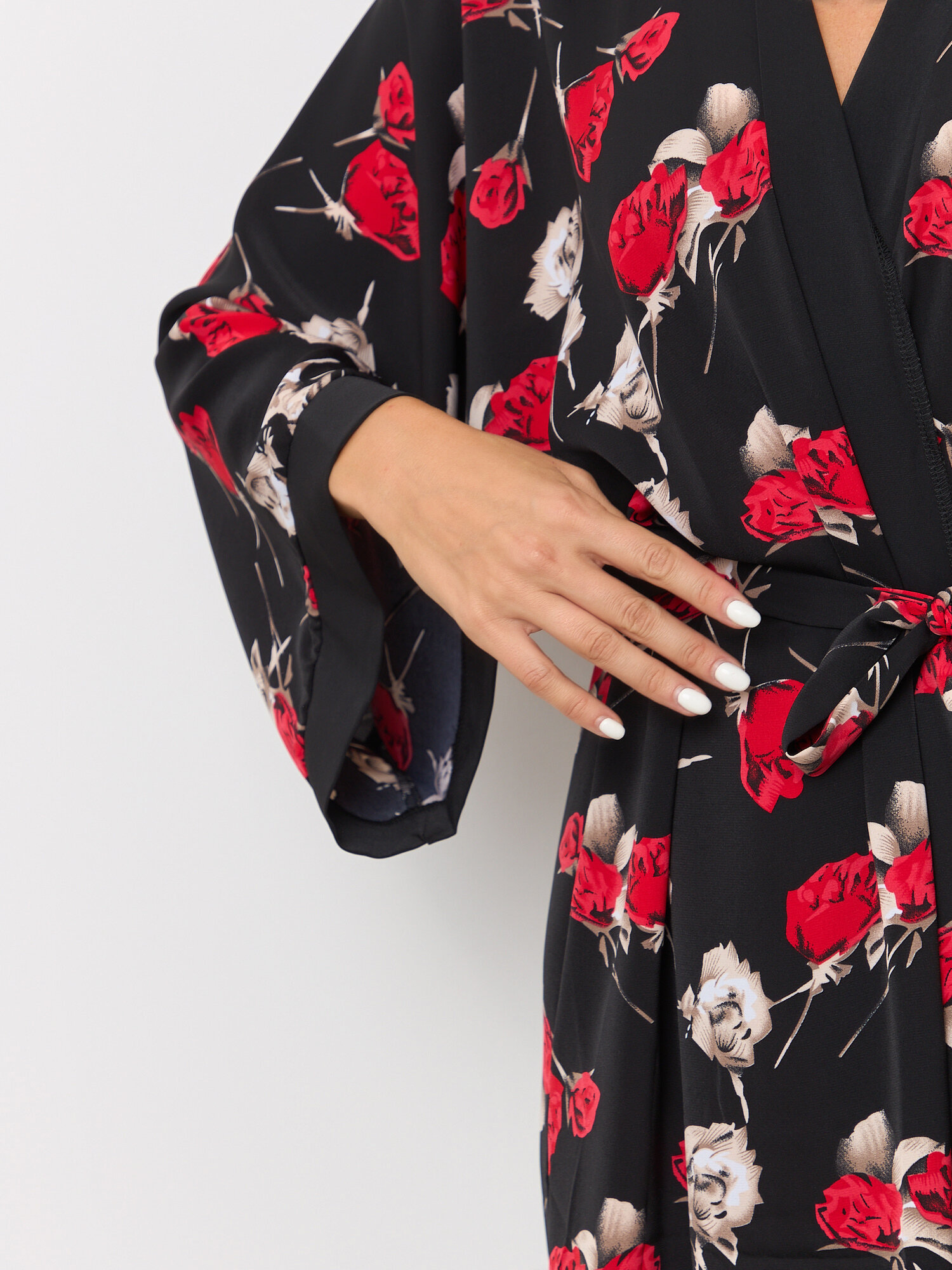 Халат-кимоно  Халаты-Кимоно, размер 50, черный — фото 1