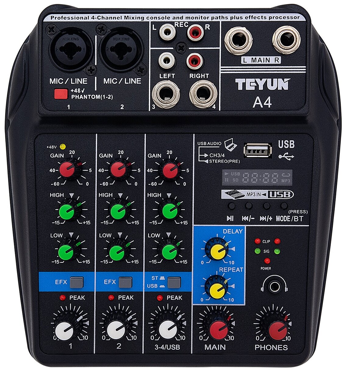 Микшерный пульт Ground BT-154Z 4 канала Bluetooth