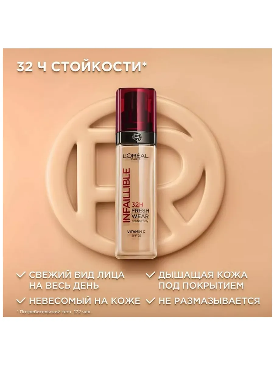Тональный крем L'OREAL PARIS "Свежий тон", с дозатором, 30мл — фото 1