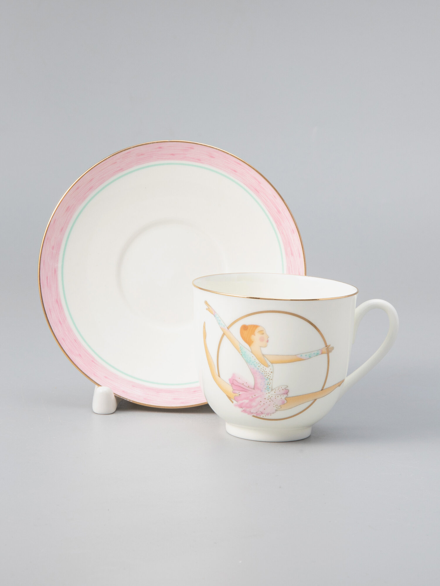 Кофейная пара, Обруч, форма Ландыш. Императорский фарфоровый завод, 180мл