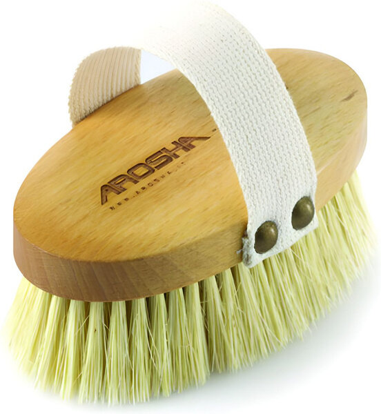 AROSHA - натуральная сухая массажная щетка AROSHA NATURAL BRUSH WITH HANDLE (Италия)