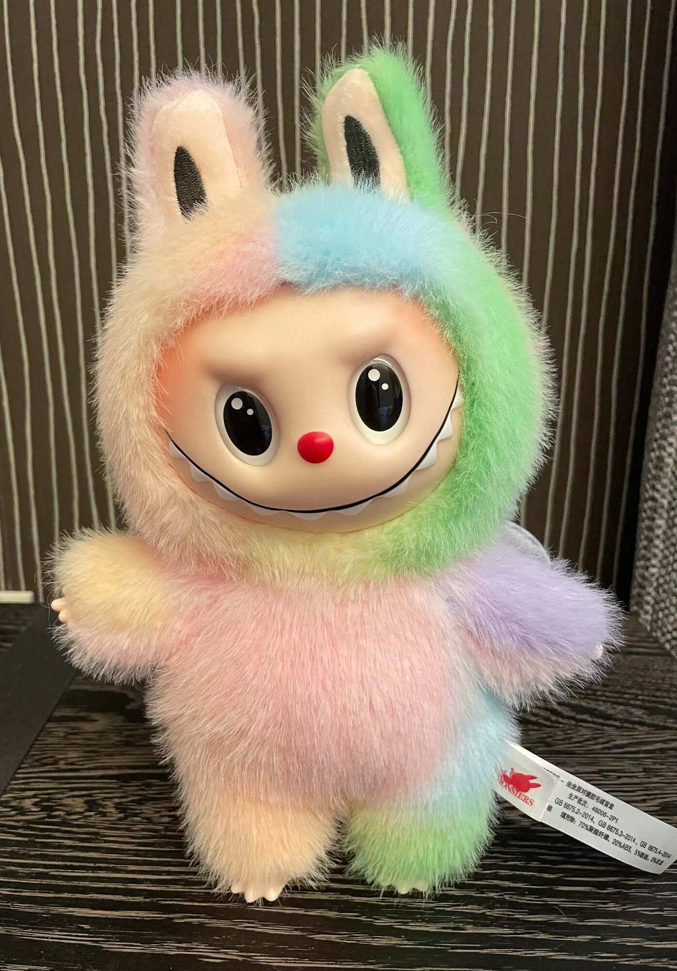 Лабубу мягкая игрушка большой Labubu The Monsters 30см радужный