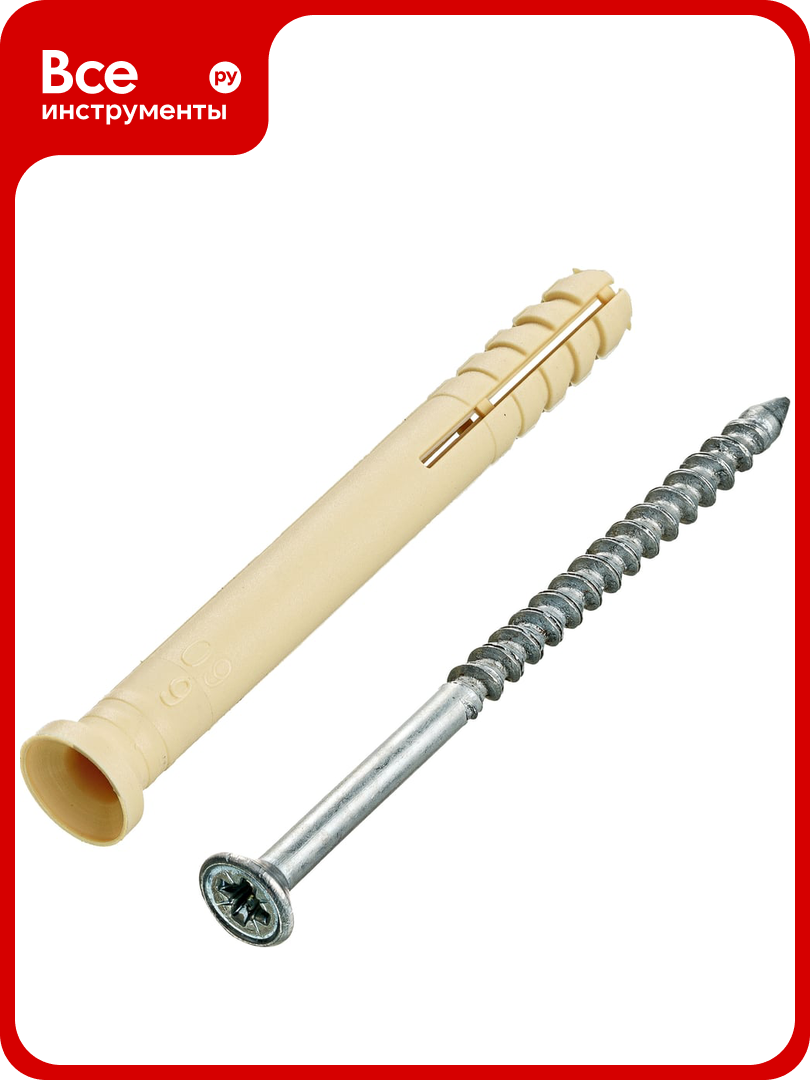 Дюбель-гвоздь Tech-Krep SMX-L 6x60 мм нейлон потайная манжета 1000 шт. 133399