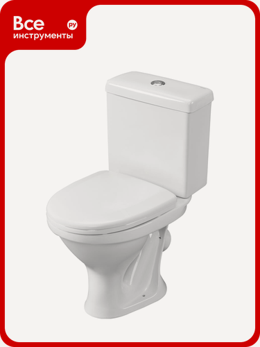 Изображение товара Унитаз-компакт Santeri форвард, к/в, 1-реж, сид, фарфоровый унитаз с каскадным сливом и антивсплесковой системой