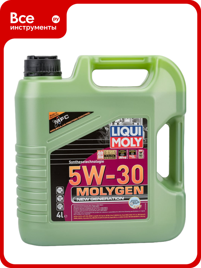 Масло моторное НС-синтетическое Molygen New Generation DPF 5W-30 4 л LIQUI MOLY 21225