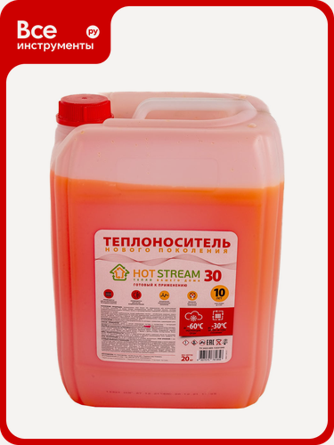 Изображение товара Теплоноситель 30 20 кг Hot Stream, При использовании не образует силикатных масс, накипи, нагара