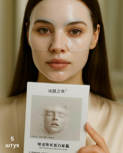 Изображение товара Гидрогелевые маски для лица с коллагеном 5 штук