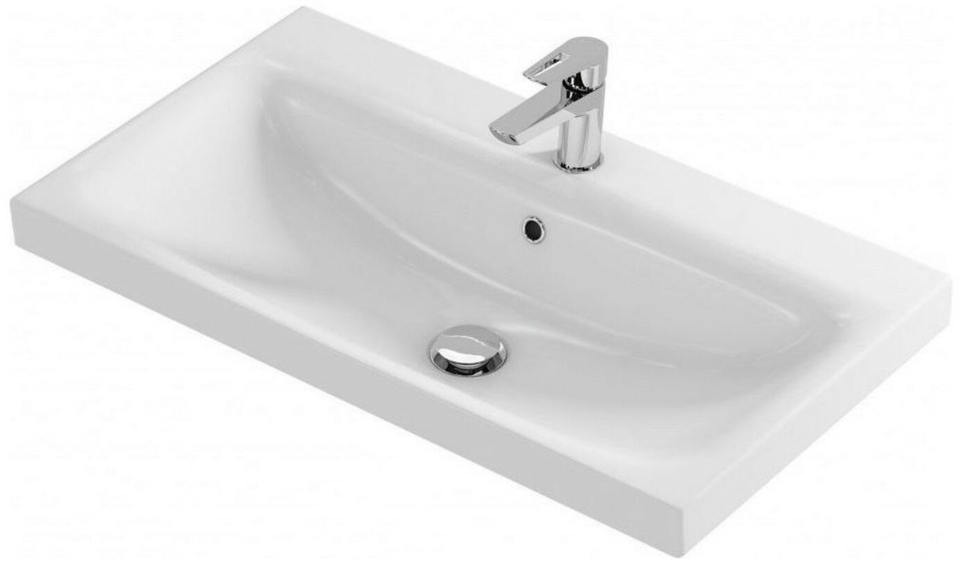 Раковина Cersanit Moduo UM-MOD80/1, фарфор, встраиваемая, белая, 80x25 см