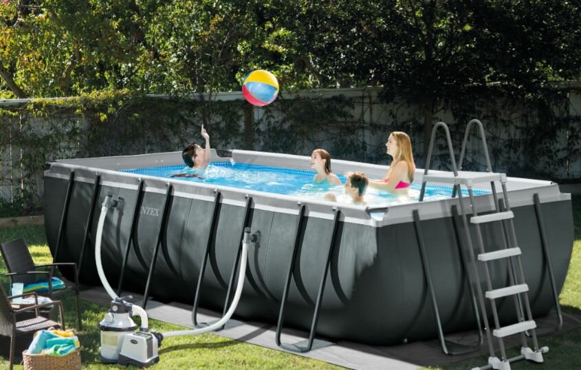Каркасный бассейн Intex 5,49*2,74*1,32см Фильтр-насос песочн 220В лест насил тент — фото 1