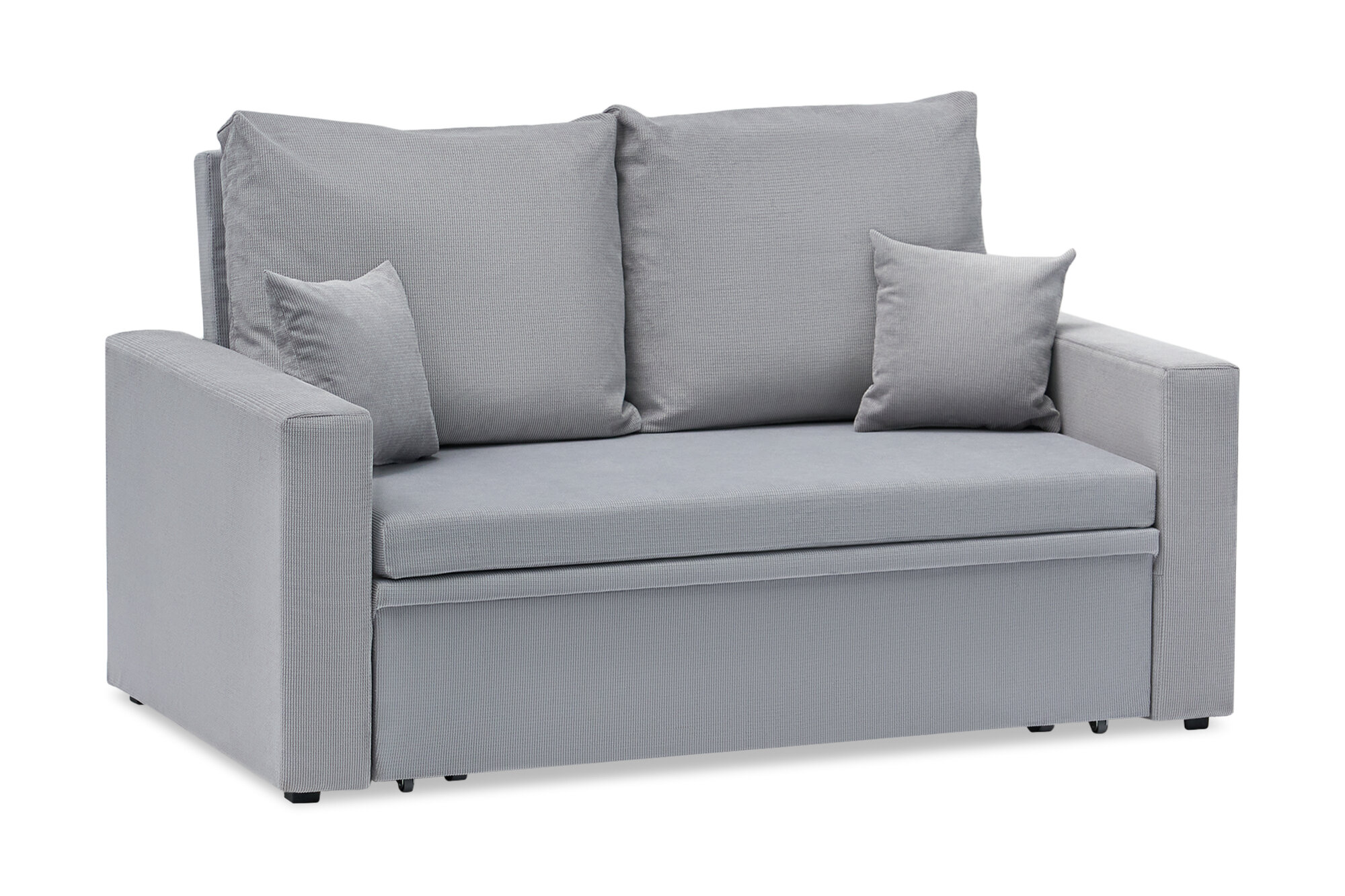 Диван раскладной двухместный Нонтон Тунне, книжка, 145x82x86 см, велюр серый