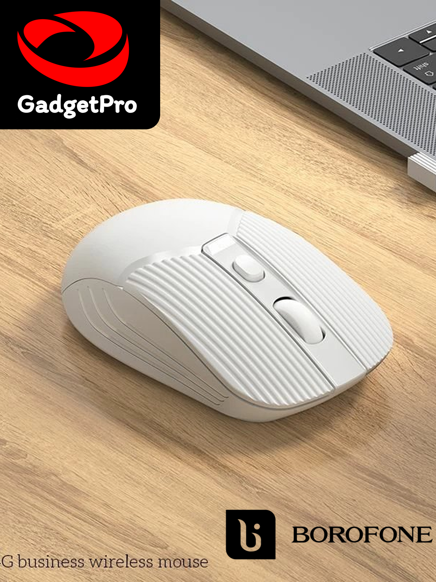 Беспроводная компьютерная мышь Borofone BG5 2.4G, 800/1200/1600 DPI, 4D кнопка, совместимость с ПК и ноутбуками белый
