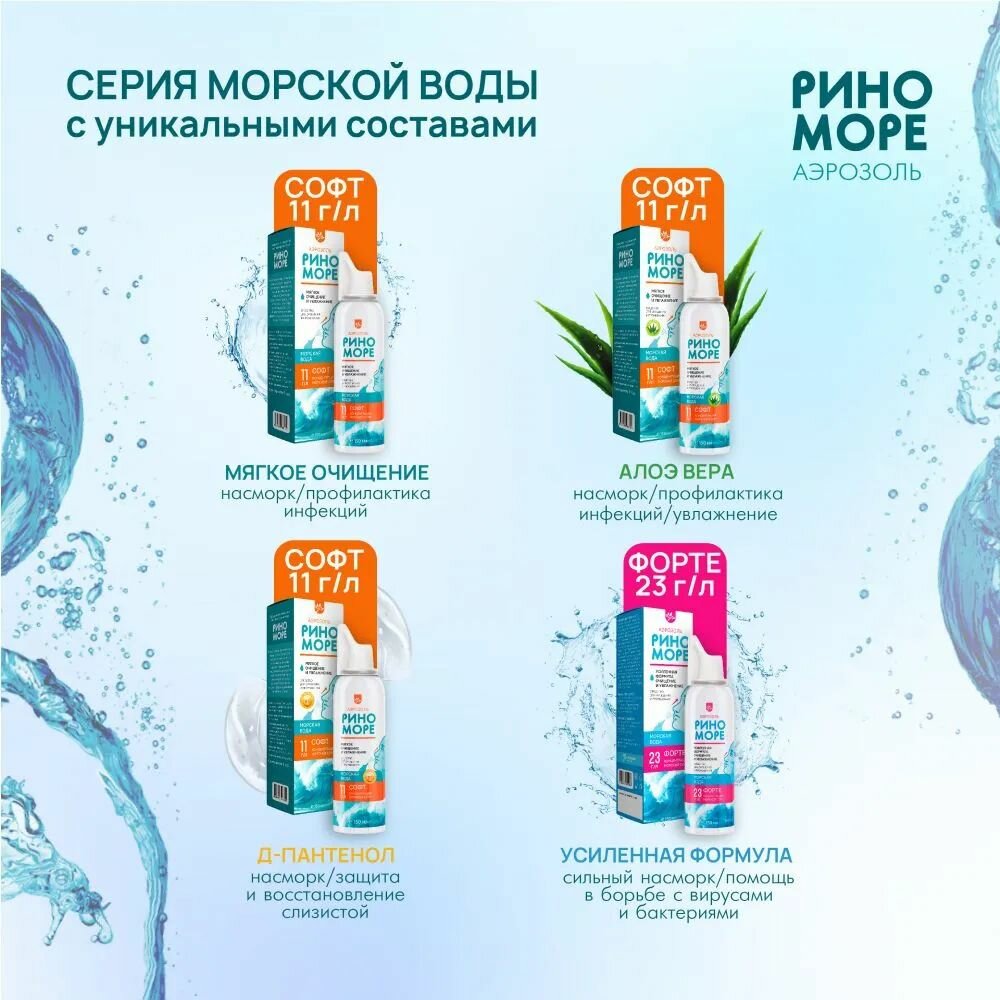 Изображение РиноМоре Форте Алоэ Вера, конц 23 г/л, аэрозоль, 150 мл