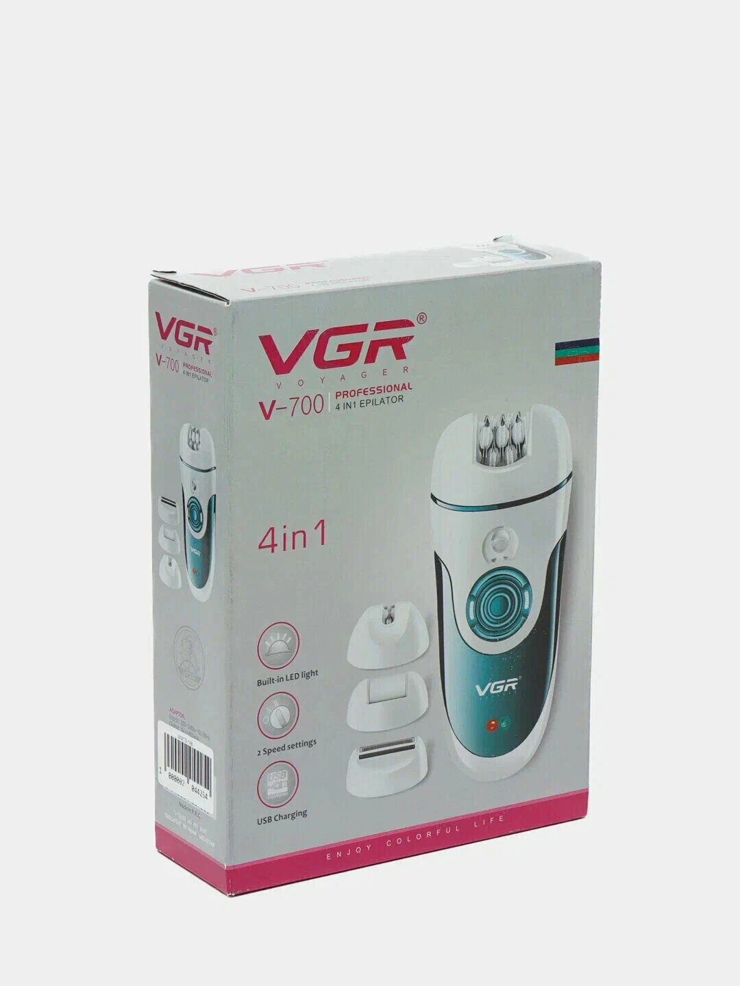 Эпилятор VGR V-700, 4 в 1, беспроводный, для бикини, подмышек, керамические пинцеты