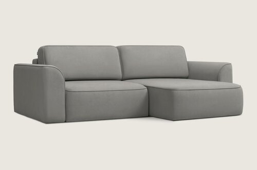 Изображение товара Диван угловой раскладной Divan.ru Спейс-1 Велюр Светло-серый, 252x160x83 см, спальное место 200x206x155 см, серый, велюр