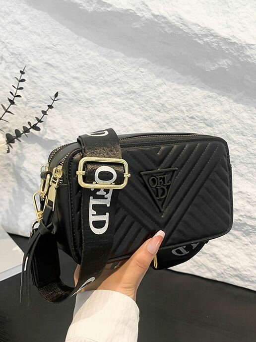 Сумка кросс-боди  crossbody ofld, фактура гладкая, черный