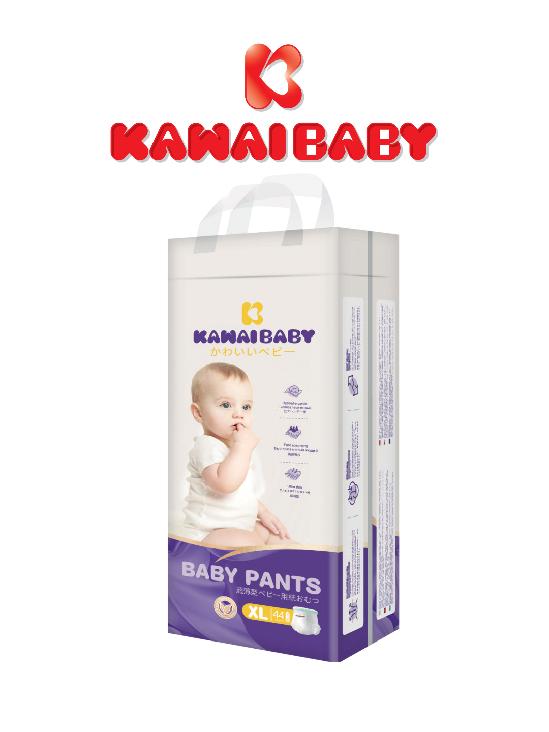 Kawai Baby трусики, 5 (XL), 12-17 кг, дышащие и гипоаллергенные