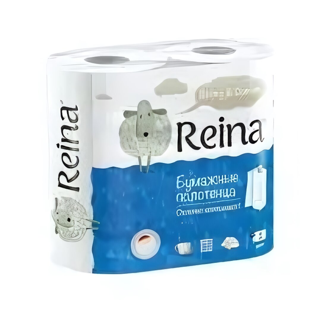 Полотенца бумажные Reina 2слойные 2 штупак белые целлюлоза