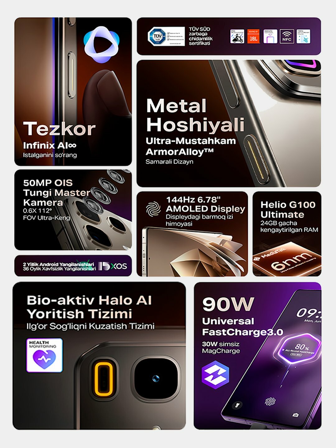 Смартфон Infinix Note 50 Pro, NFC, AMOLED, 144Hz, 12GB/256GB Черный — фото 1