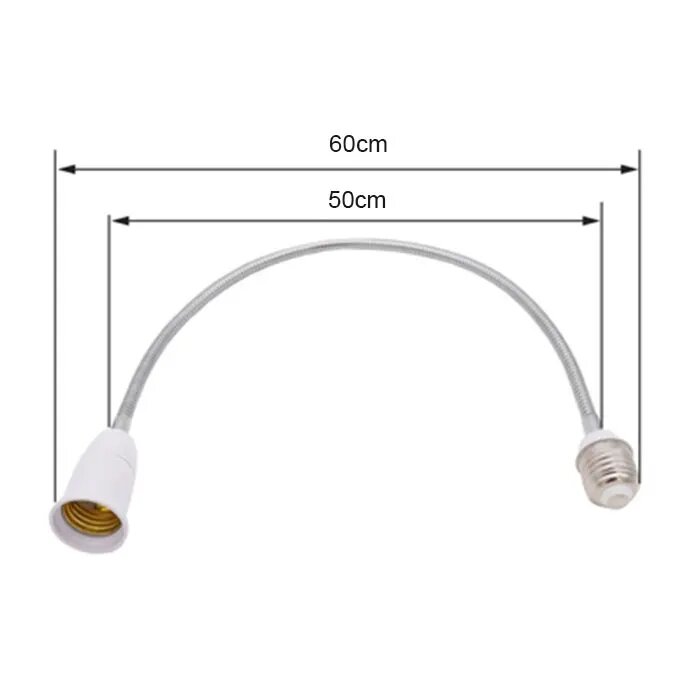 Гибкий удлинитель лампы E27-E27 GY белый 20/30/40/50/60 см 2 pieces Белый