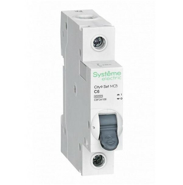 Автоматический выключатель City9 Set 6А С 1П 45кА Systeme Electric (автомат электрический) C9F34106