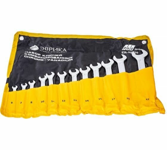 Набор Ключей комбинированных, планшет 12 предметов CrV PRO эврика ER-50120