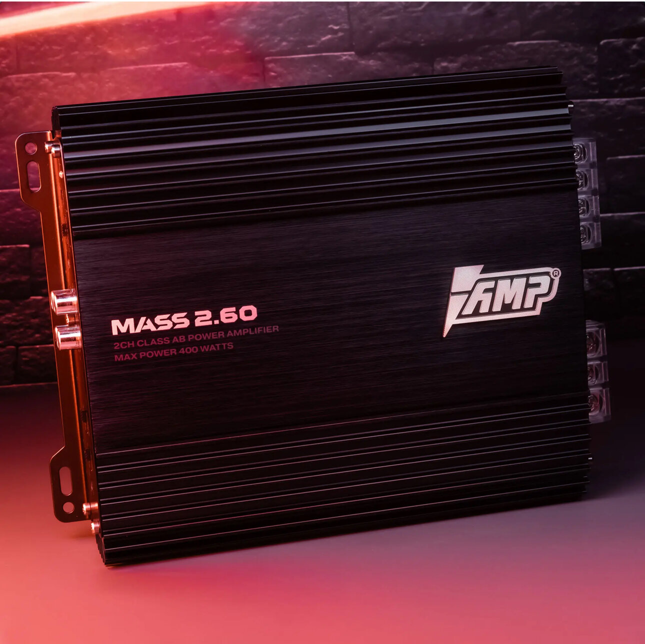 Усилитель автомобильный AMP MASS 2.60, двухканальный, 60Вт × 2