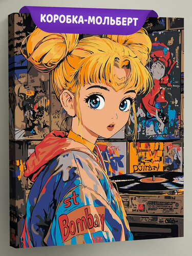 Изображение товара Картина по номерам на холсте с подрамником "Аниме Сейлор Мун Sailor Moon: винтаж арт" Раскраска 40x50 см, Девушка